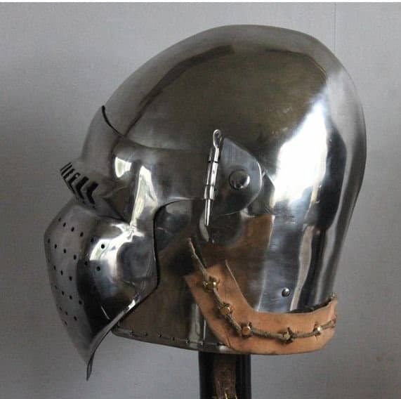 Casco Bacinete de batalla 4 - acero 2mm - Espadas y Más