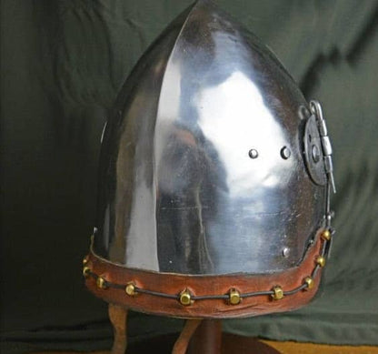 Casco Bacinete de batalla 4 - acero 2,5mm - Versión de Batalla Medieval