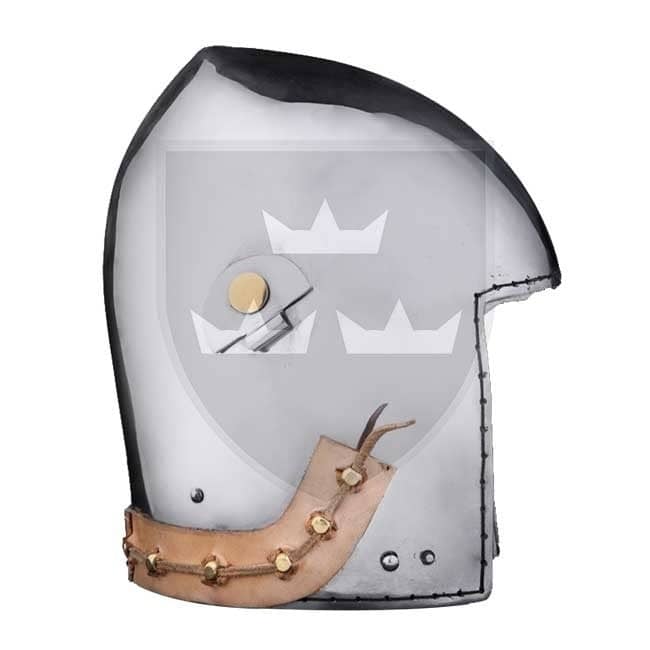 Casco Bacinete de batalla 4 - acero 2,5mm - Versión de Batalla Medieval - Espadas y Más