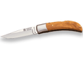NAVAJA ARTESANA CON CACHAS DE OLIVO AGARRE DEDOS VIROLA INOX.Y HOJA DE 7,5 CM. - Espadas y Más