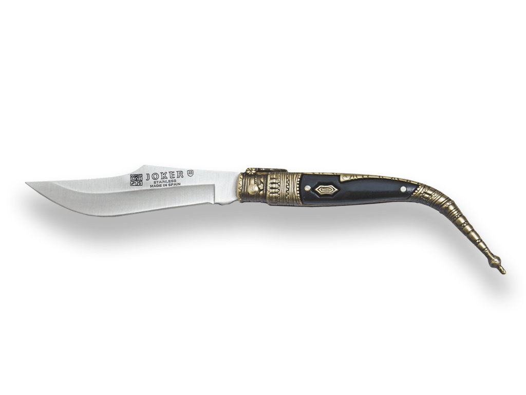 NAVAJA CLASICA CON PUÑO DE ZAMAK DECORADO Y HOJA 8 CM N104A - Espadas y Más