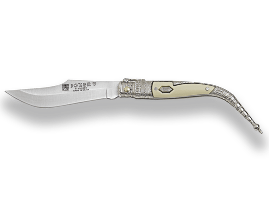 NAVAJA CLASICA CON PUÑO DE ZAMAK DECORADO Y HOJA 8 CM N104B - Espadas y Más
