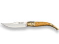 NAVAJA CLÁSICA SEVILLANA CON VIROLA DE LATÓN PUÑO MADERA DE OLIVO Y HOJA 11 CM. - Espadas y Más
