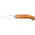 NAVAJA DE BOLSILLO DE ANTAÑO CON CACHAS DE OLIVO ACERO CARBONO Y HOJA DE 8 CM - Espadas y Más