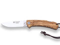 NAVAJA DE CAZA JOKER COCKER HOJA ACERO INOX MOVA 9 CM Y CACHAS EN MADERA DE OLIVO - Espadas y Más