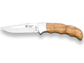 NAVAJA DE CAZA JOKER TERRIER CON MANGO DE MADERA DE OLIVO VIROLA INOX Y HOJA DE 9 CM - Espadas y Más