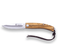 NAVAJA DEPORTIVA JOKER IBÉRICA ,DE PISTON, CACHAS EN MADERA DE OLIVO, ACERO INOX MOVA 1.4116 Y HOJA DE 7,5 CM. - Espadas y Más