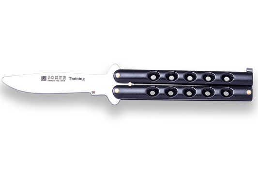 NAVAJA MARIPOSA JOKER PARA ENTRENAMIENTO, PUÑO ZAMAK, HOJA INOX 420 DE 9,5 CM N101N-E - Espadas y Más