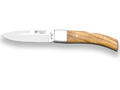 NAVAJA DEPORTIVA CON VIROLA CACHAS DE OLIVO Y HOJA DE 8 CM - Espadas y Más