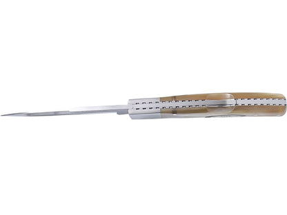 NAVAJA DEPORTIVA CON VIROLA CACHAS DE OLIVO Y HOJA DE 8 CM - Espadas y Más