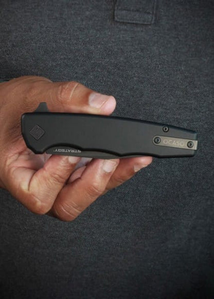 Cuchillo Estrategia, negro, aluminio Ocaso OC-29BAB - Espadas y Más