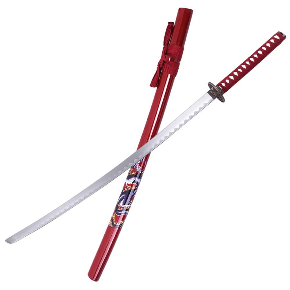 Katana dragon decorativa roja sw1353 - Espadas y Más