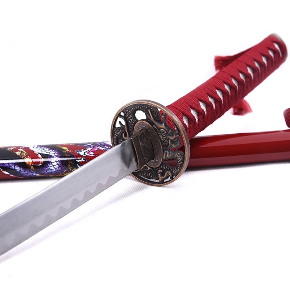 Katana dragon decorativa roja sw1353 - Espadas y Más