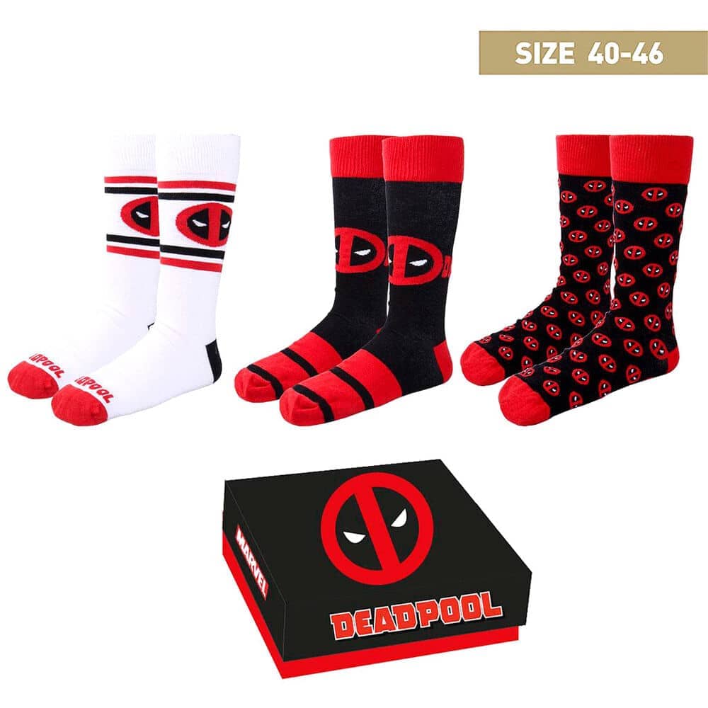 Pack 3 calcetines Deadpool Marvel - Espadas y Más