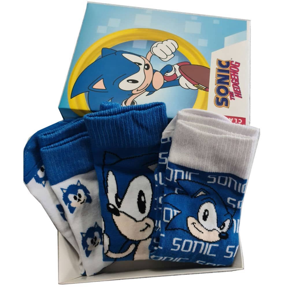 Pack 3 calcetines Sonic The Hedgehog adulto surtido - Espadas y Más