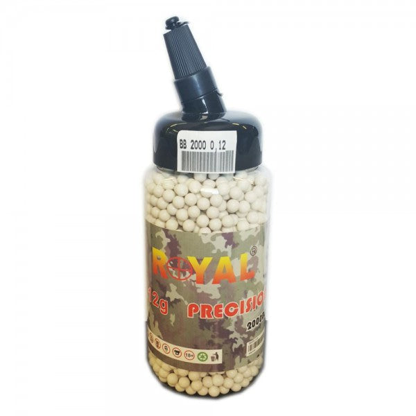 PELLETS ROYAL BALL 0.12G 2000 PIEZAS BLANCO (BB 2000 0,12) - Espadas y Más