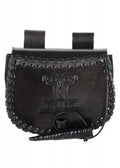 Imagen de Pequeño bolso de cuero con el martillo de Thor en relieve, negro  1680000330 parte de nuestra colección en Espadas y más, sitio oficial.
