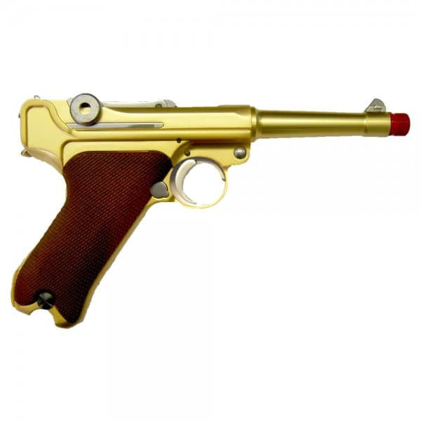 PISTOLA A GAS P08 CAÑÓN DE ORO 4 "(W-P08SG) - Espadas y Más