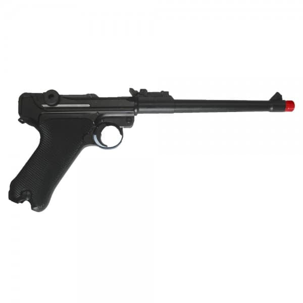 PISTOLA DE GAS WE P08 NEGRO BARRIL 8 "(W-P08L) - Espadas y Más