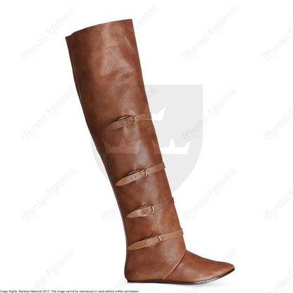 Botas altas de caballeria S.XIV - XVI, Cuero Marrón - Espadas y Más