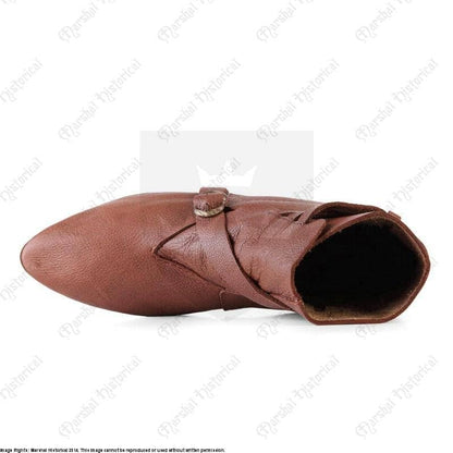 Bota baja norteña, siglo XIV-XV - Cuero Marrón - Espadas y Más