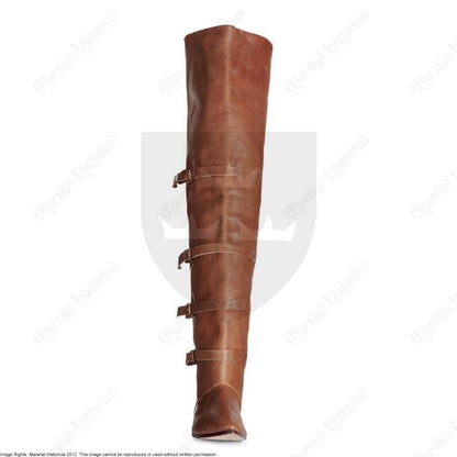 Botas altas de caballeria S.XIV - XVI, Cuero Marrón - Espadas y Más