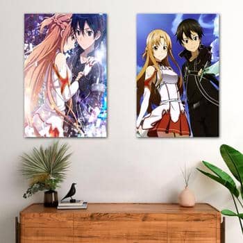 Posters de Sword Art Online - Asuna y Kirito - Espadas y Más