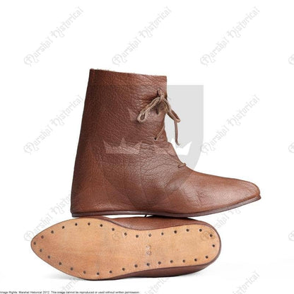 Botas vikingas estilo Osberg, Cuero Marrón - Espadas y Más