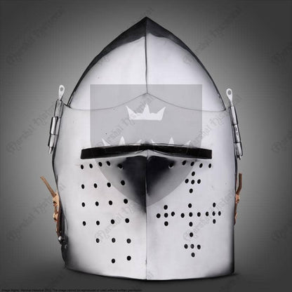 Casco Bacinete de batalla 3 - acero 2mm - Espadas y Más