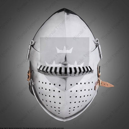 Casco Bacinete de batalla 4 - acero 2mm - Espadas y Más