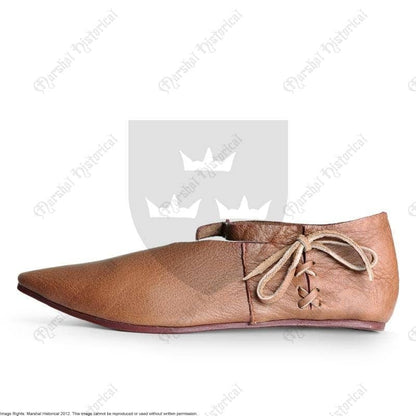 Calzado bajo hispano Cuero Marrón S. XII-XIV - Espadas y Más