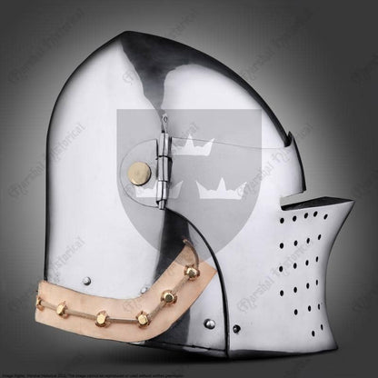 Casco Bacinete de batalla 3 - acero 2mm - Espadas y Más