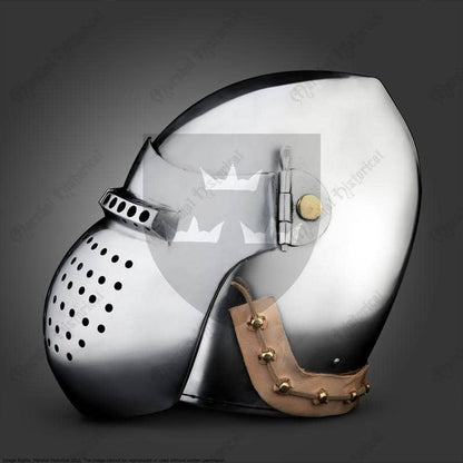 Casco Bacinete de batalla 2 - acero 2mm - Espadas y Más