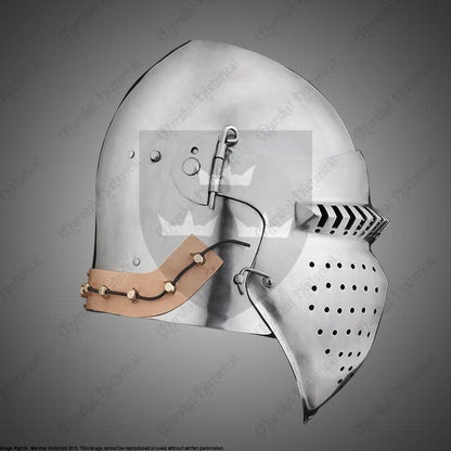 Casco Bacinete de batalla 4 - acero 2mm - Espadas y Más