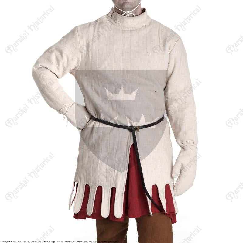 Gambesón ligero con manoplas, color Natural - Espadas y Más