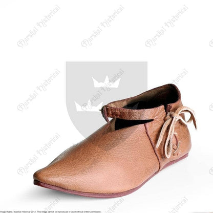 Calzado bajo hispano Cuero Marrón S. XII-XIV - Espadas y Más