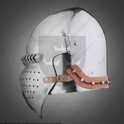 Casco Bacinete de batalla 4 - acero 2mm - Espadas y Más