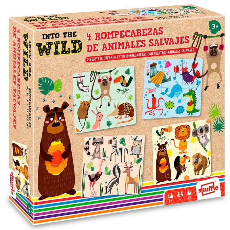 Puzzle Animales Salvajes Into the Wild 4-6-8-12pzs - Espadas y Más
