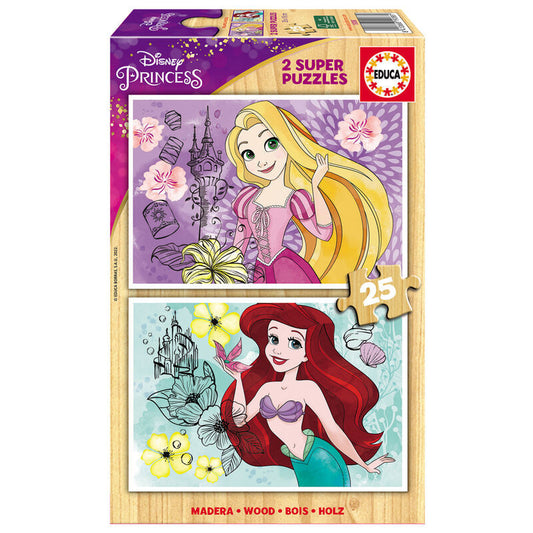 Puzzle Ariel + Rapunzel Disney 2x25pzs - Espadas y Más