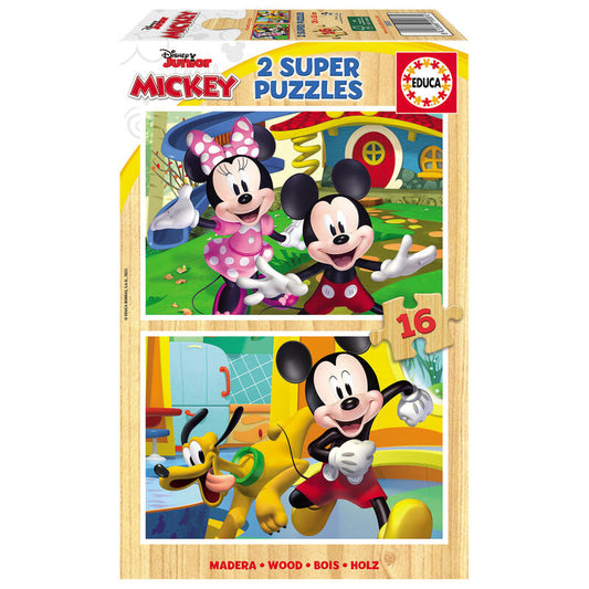 Puzzle Mickey y Minnie Disney 16pzs 2x16pzs - Espadas y Más