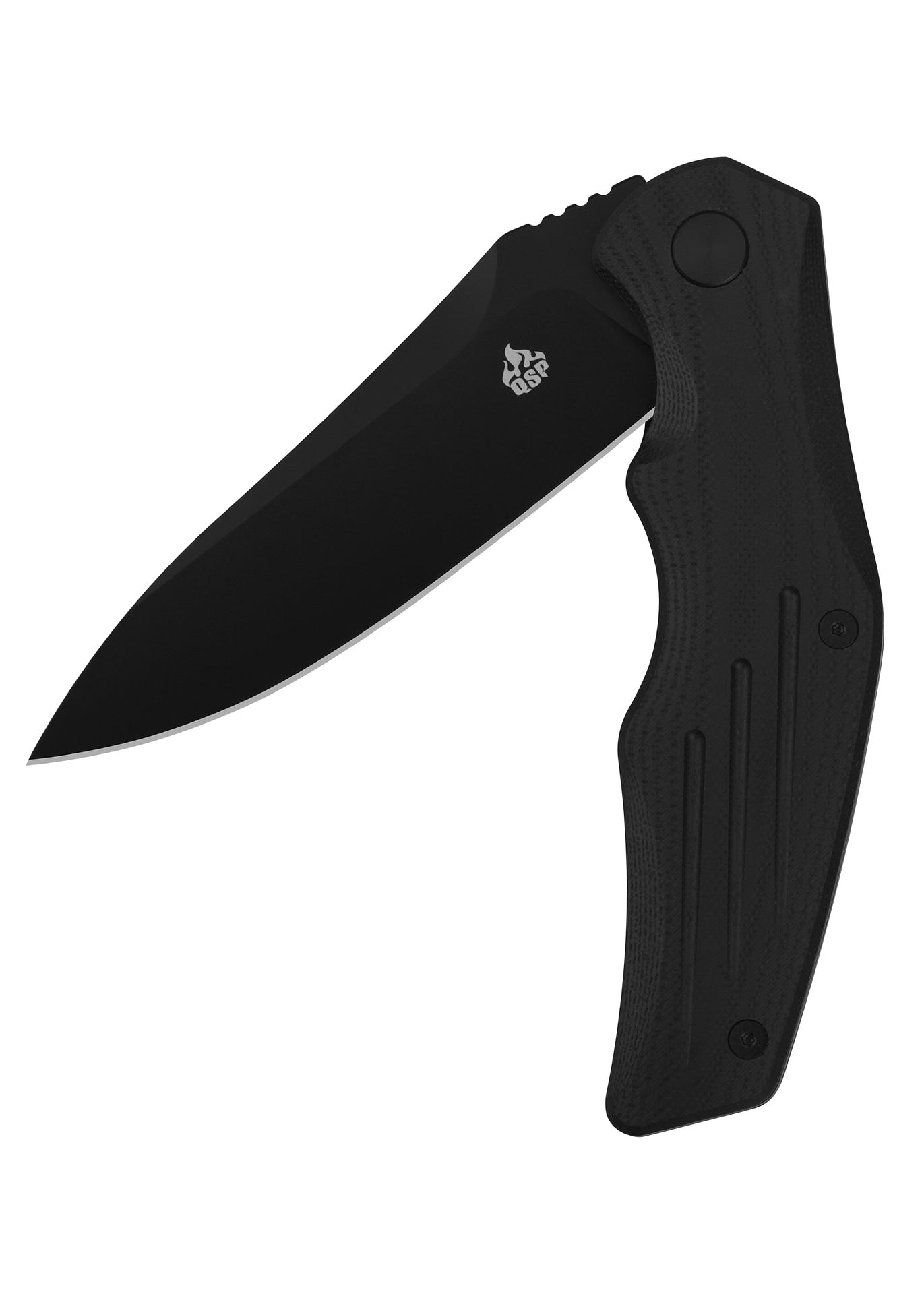 Navaja de bolsillo Pangolín, hoja negra, mango G10 negro QS105-C - Espadas y Más