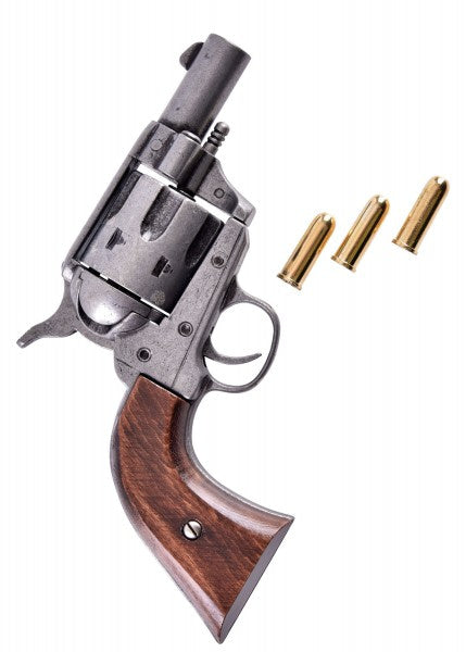 Revólver de bolsillo Colt .45, USA 1873, Mango de madera marrón, réplica 2347106119 - Espadas y Más