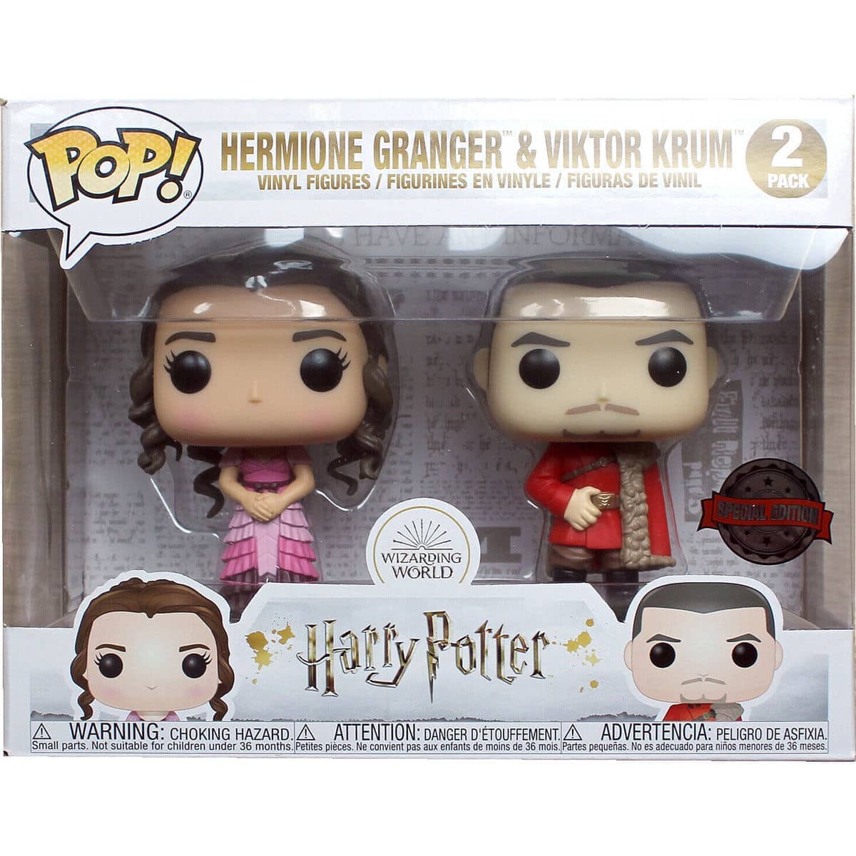 Set 2 figuras POP Harry Potter Hermione and Krum Yule Exclusive - Espadas y Más