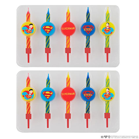 Set de 10 velas de cumpleaños con logo Superman - DC Comics CR4220 - Espadas y Más