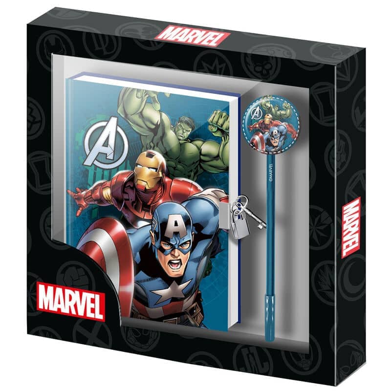 Set diario + boligrafo Energy Vengadores Avengers Marvel - Espadas y Más