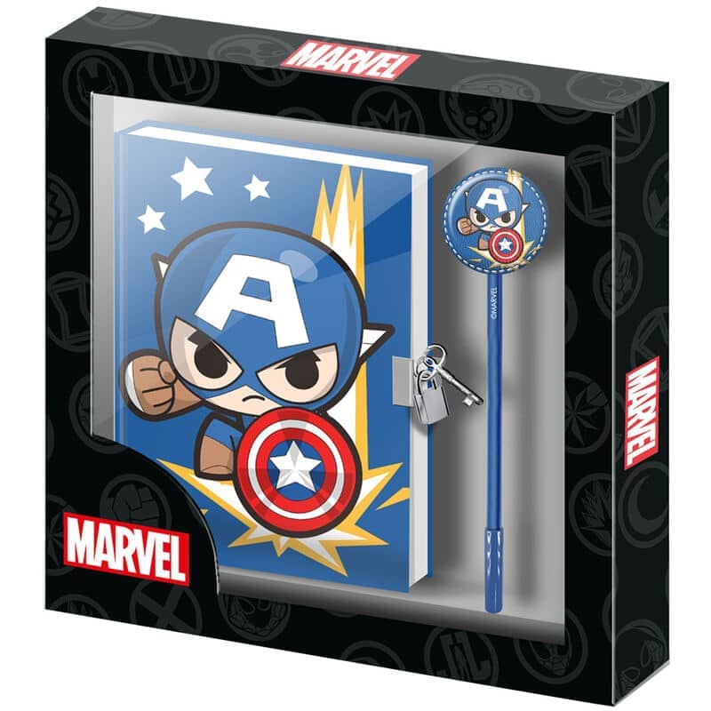 Set diario + boligrafo Punch Capitan America Vengadores Avengers Marvel - Espadas y Más