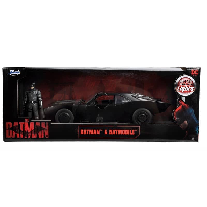 Set figura Batman + coche Batmovil metal The Batman DC Comics luces - Espadas y Más