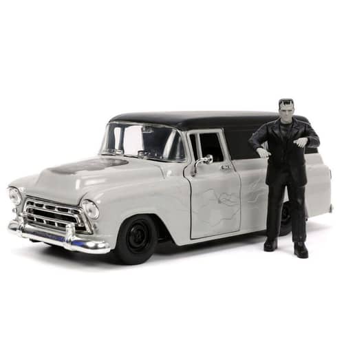 Set figura + coche Chevy Suburban Delivery 1957 Frankenstein - Espadas y Más