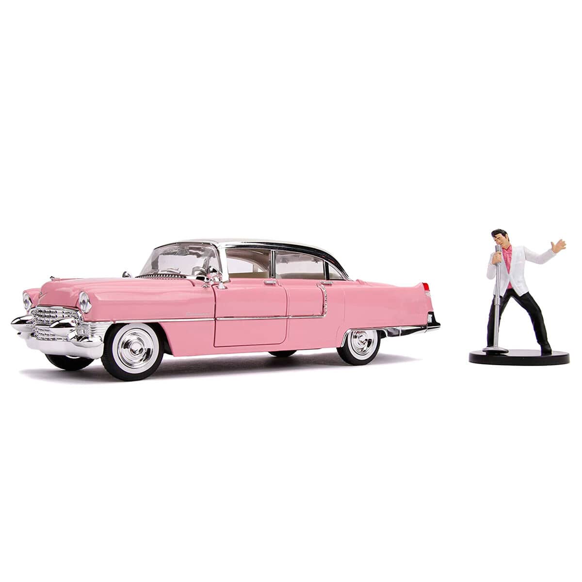 Set figura + coche metal Cadillac Fleetwood 1955 Elvis Presley - Espadas y Más