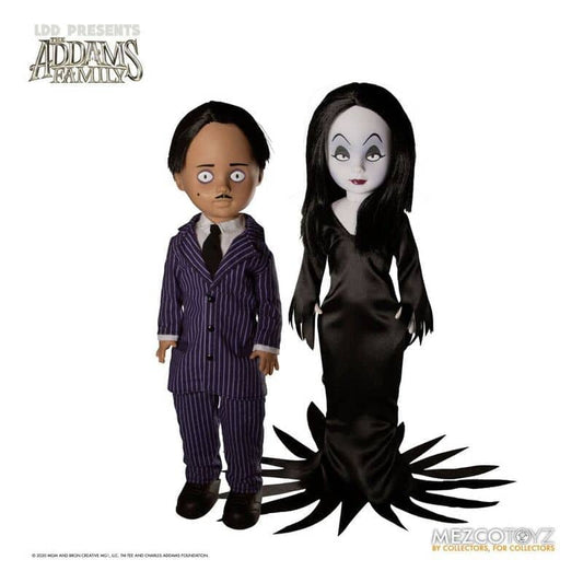 Set Figuras Dead Dolls LDD Gomez + Morticia La Familia Addams 25cm - Espadas y Más